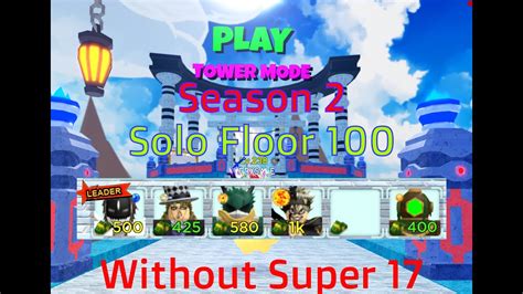 Astd All Star Tower Defense Solo Tower Mode Season Floor