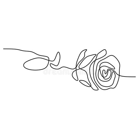 Design De Rosa De Uma Linha Desenho Em Linha Contínua Da Flor De Rosa