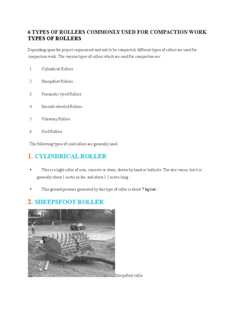 6 Types of Rollers | PDF | Engineering | Road Transport