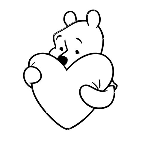 Winnie The Pooh Valentines Day Heart Png Svg Cricut Cut File Silhouette