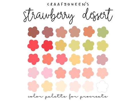 Craaftyqueen S Strawberry Dessert Procreate Color Palette Procreate