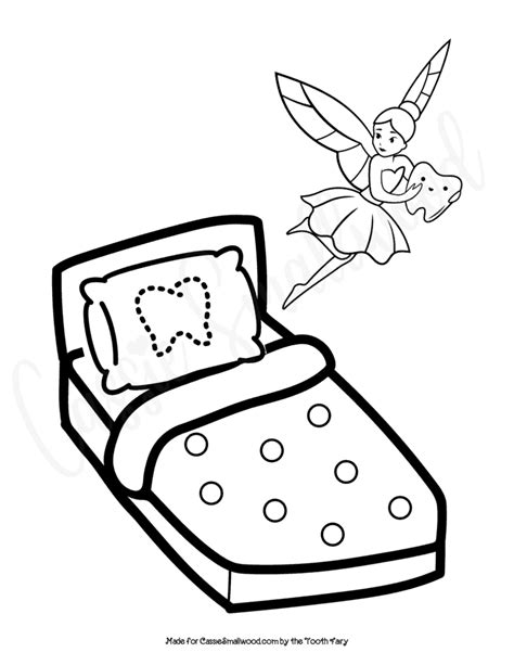 Tooth Fairy Pillow Coloring Page Cassie Smallwood