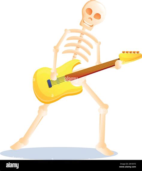 Skeleton playing guitar icon. Cartoon of skeleton playing guitar vector ...