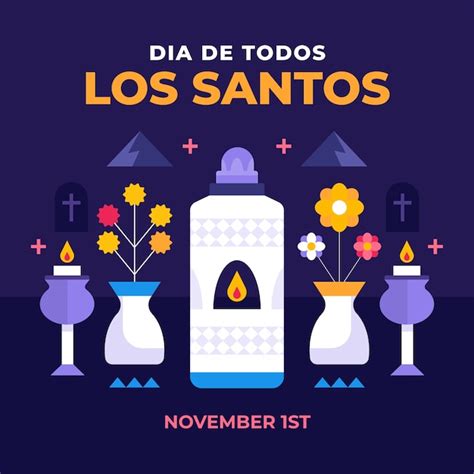 Ilustración plana del día de todos los santos Vector Gratis