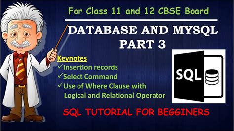 Sql Tutorial For Beginners Sql Full Course Database And Sql Class 12 Sql Where Clause