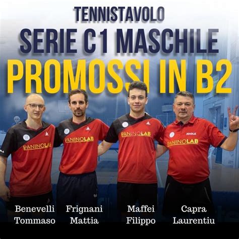 Tennis Tavolo La Paninolab Conquista La B Asola Promosso In Serie