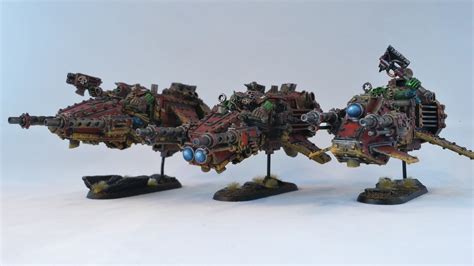 Warhammer 40k Ork Army Deffkopta Converted Jet Bike Team Painted Youtube