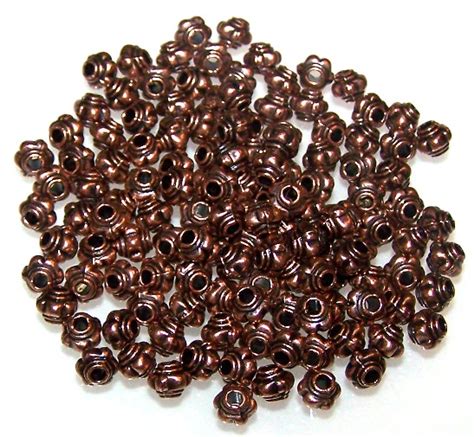 Antique Copper X Mm Thick Beaded Rondelle Metal Beads