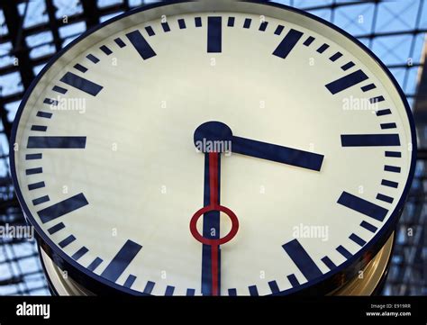 Railway Station Clock Stock Photo Alamy