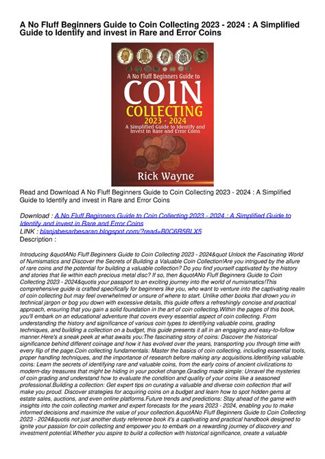 PDF A No Fluff Beginners Guide To Coin Collecting 2023 2024 A