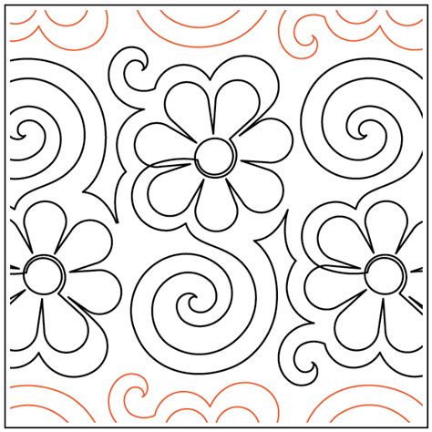 Flower Swirls Pantograph Quilting Creations