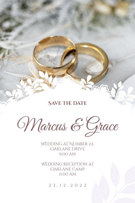 Two Wedding Rings On Top Of Each Other With The Words Save The Date