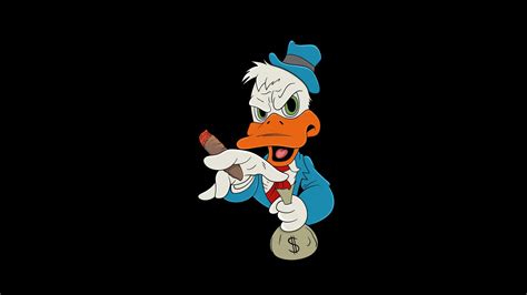 5120x2880 Donald Duck Cigar And Money In Minimal 5k Hd 4k Wallpapers