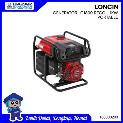 Free Ongkir Mesin Genset Generator Listrik Bensin Loncin Lc 1800 J