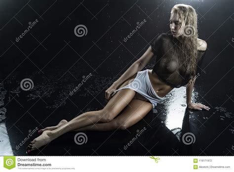 Sensual Beautiful Naked Slim Long Legged Big Breasted Blonde You Stock