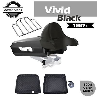 Advan Vivid Black Razor Tour Pak Wrap Around Backrest F Harley