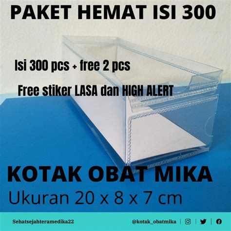 Jual Kotak Obat Mika Paket Hemat Ukuran 20 X 8 X 7 Cm Isi 300 Pcs