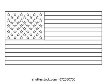 American Flag Outline Vector Eps10 Usa Stock Vector (Royalty Free) 672030730 | Shutterstock