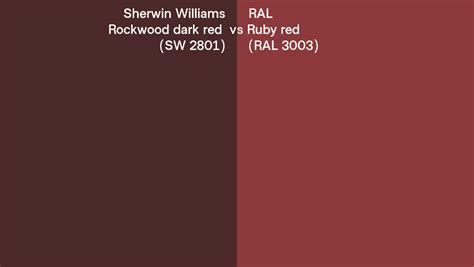 Sherwin Williams Rockwood Dark Red Sw 2801 Vs Ral Ruby Red Ral 3003