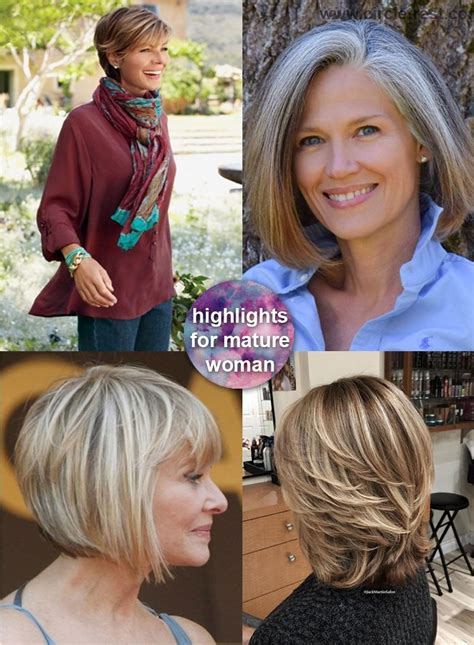 Highlights And Short Hair For Modern Mature Woman Over 50 Cabelo