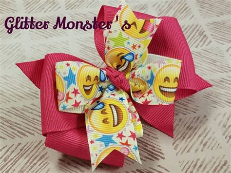 Emoji Bow Emoji Hair Bow Emoji Birthday Bow Emoji Pinwheel | Etsy