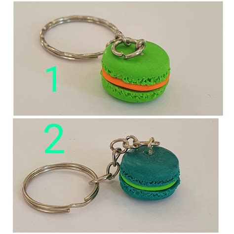 Porte clés macaron fimo printemps ton vert green Etsy 日本