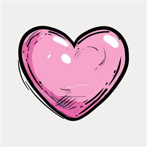 Handdrawn Pink Heart Illustration Premium Ai Generated Vector