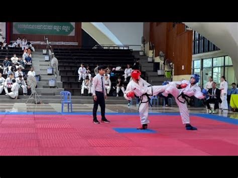 Male Sparring 64kg Final Taekwon Do ITF Cambodia H E HUN MANI