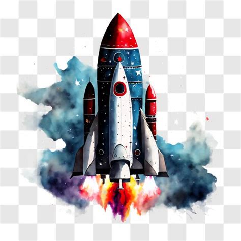 Baixe Obra de Arte ou Pôster de Nave Espacial Colorida PNG Creative