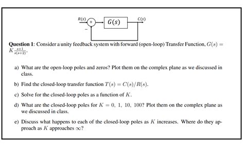 Solved Question 1 Consider A Unity Feedback System With Chegg