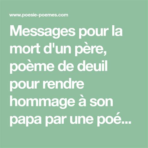 Messages pour la mort d un père poème de deuil pour rendre hommage à