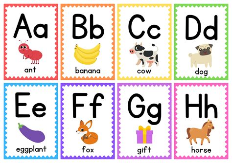 Colorful Bold Illustrative Alphabet Flashcard Etsy