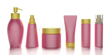 Blank Cosmetics Packages Isolated On White Background 3d Illustration Stock Illustration