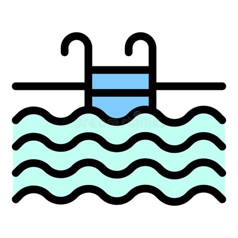 Swim Pool Icon Color Outline Vector Stock Vector Illustration Of