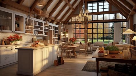 Premium AI Image Generative AI A Lovely Cosy Kitchen With An Open Concept