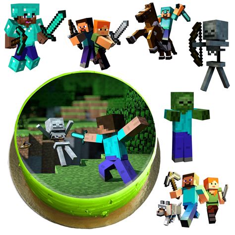 Cukrowy OpŁatek Na Tort Minecraft Zestaw Postaci 13765605174 Allegropl