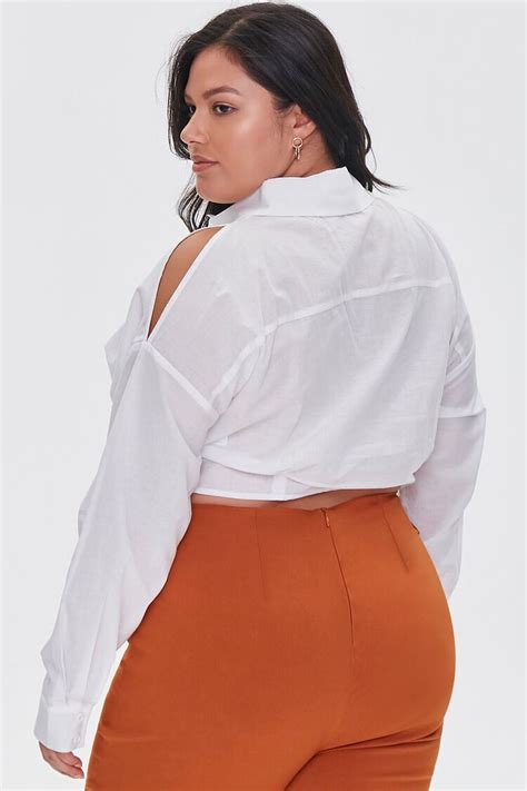 Plus Size Open Shoulder Top