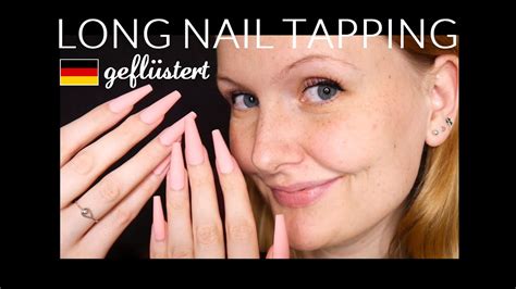 ASMR Tingly Lange Fingernägel whisper deutsch long nails tapping