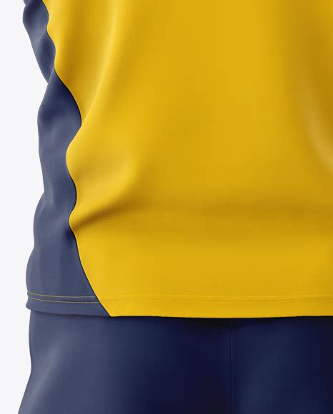 Mens Rugby Kit With V Neck Jersey Mockup Back View Free Download