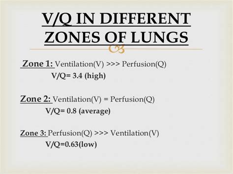 Ventilation and Perfusion in different zones of lungs.