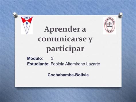 Aprender A Comunicarse Y Participar Ppt