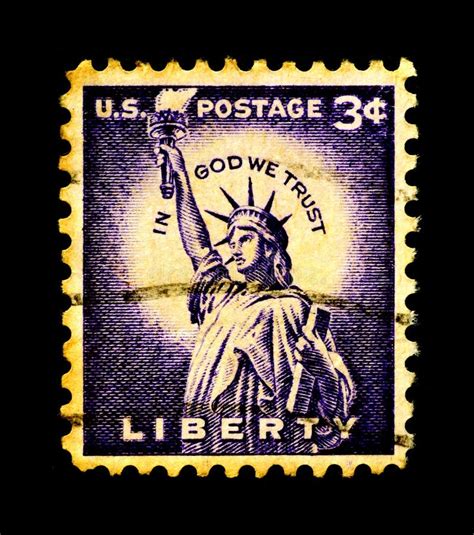 Vintage 1954 Us Postage Stamp Liberty Coil Editorial Stock Photo