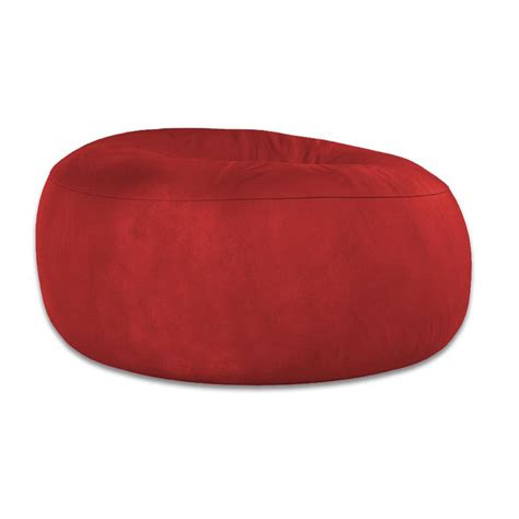 Puff Gigante Grande Redondo Sem Enchimento Suede 1M Vermelho Submarino