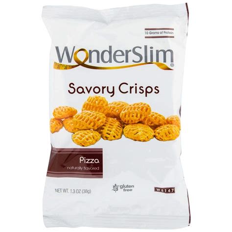 Wonderslim Protein Snack Crisps Mmf7 Pizza Value Pack 10g Protein Gluten Free 10ct