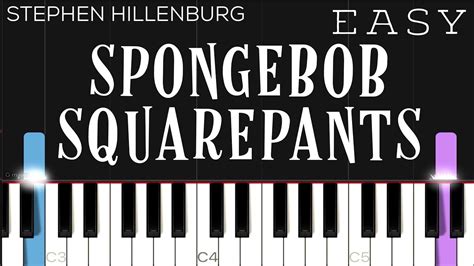 Spongebob Theme Song Easy Piano Tutorial Youtube