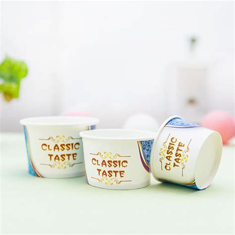 Custom Print Eco Friendly Disposable Food To Go Take Away Packaging Cup Ice Cream Paper Bowl