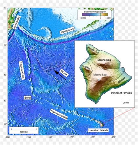 Download Bathymetric Map Showing The Hawaiian And Emperor Seamount ...