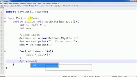 Java Program To Find Factorial Of Number By User Input Using For Loop