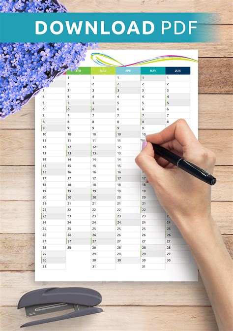 Free Vertical Monthly Calendar Printable - Print Templates Calendar