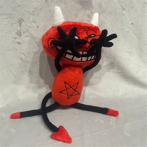 Devil Trollface 118 30 Cm Plush Toy Demon Face Troll Face Etsy